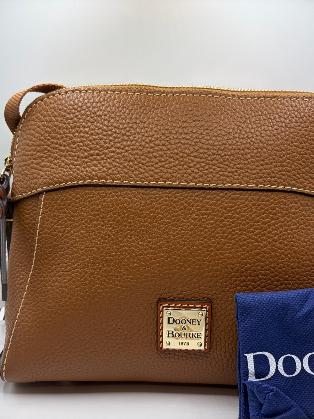 Dooney & Bourke Carmel Brown Pebble Leather Crossbody Cameron Bag